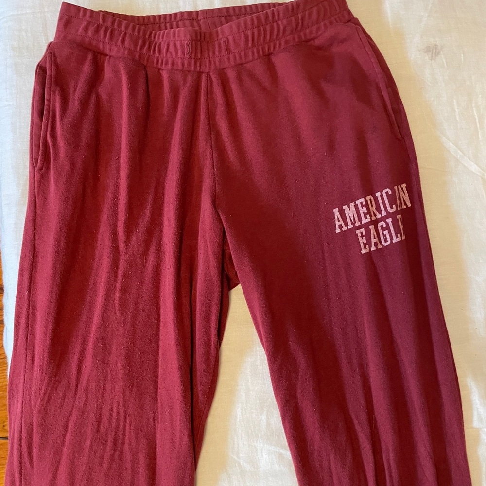 American Eagle Outfitters Maroon Track Pants